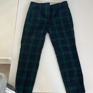 Jcrew black watch plaid lined wool pant
